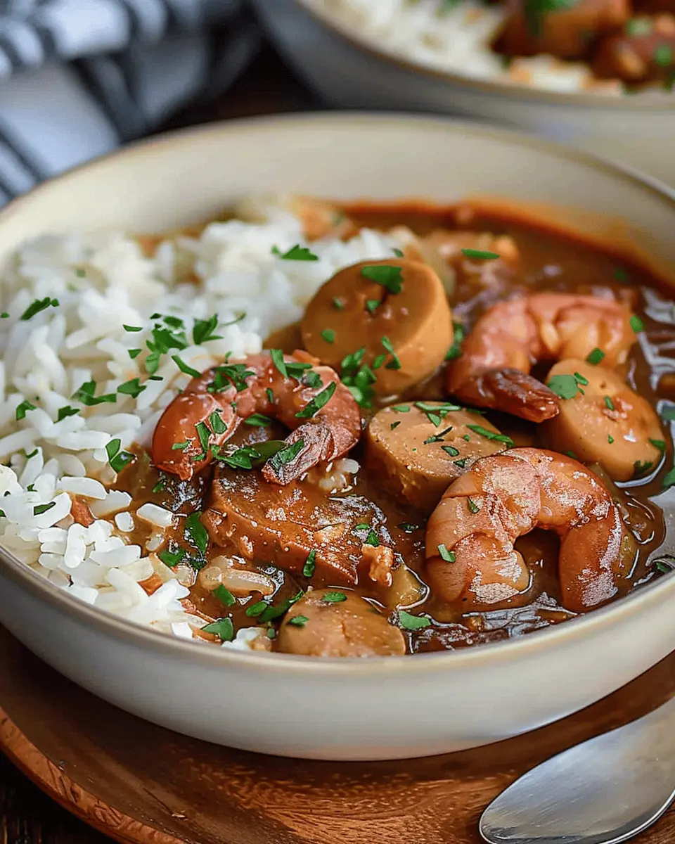 Delicious Gumbo with Turkey Bacon and Chicken Ham: A Hearty Delight