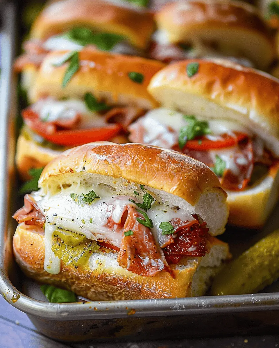 Hot Italian Sub Sliders: Easy Turkey Bacon & Chicken Ham Delight
