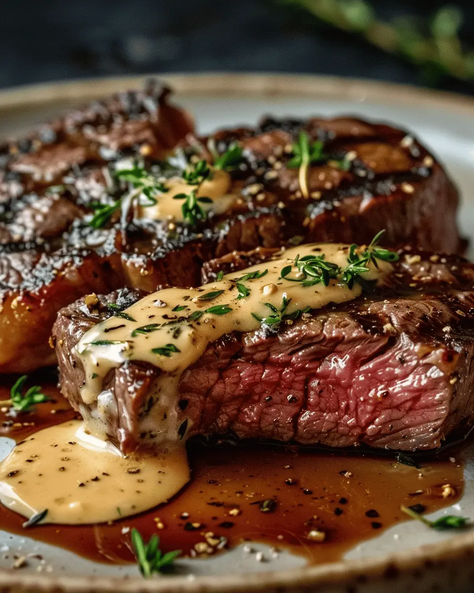 Juicy Steak with Creamy Garlic Sauce
