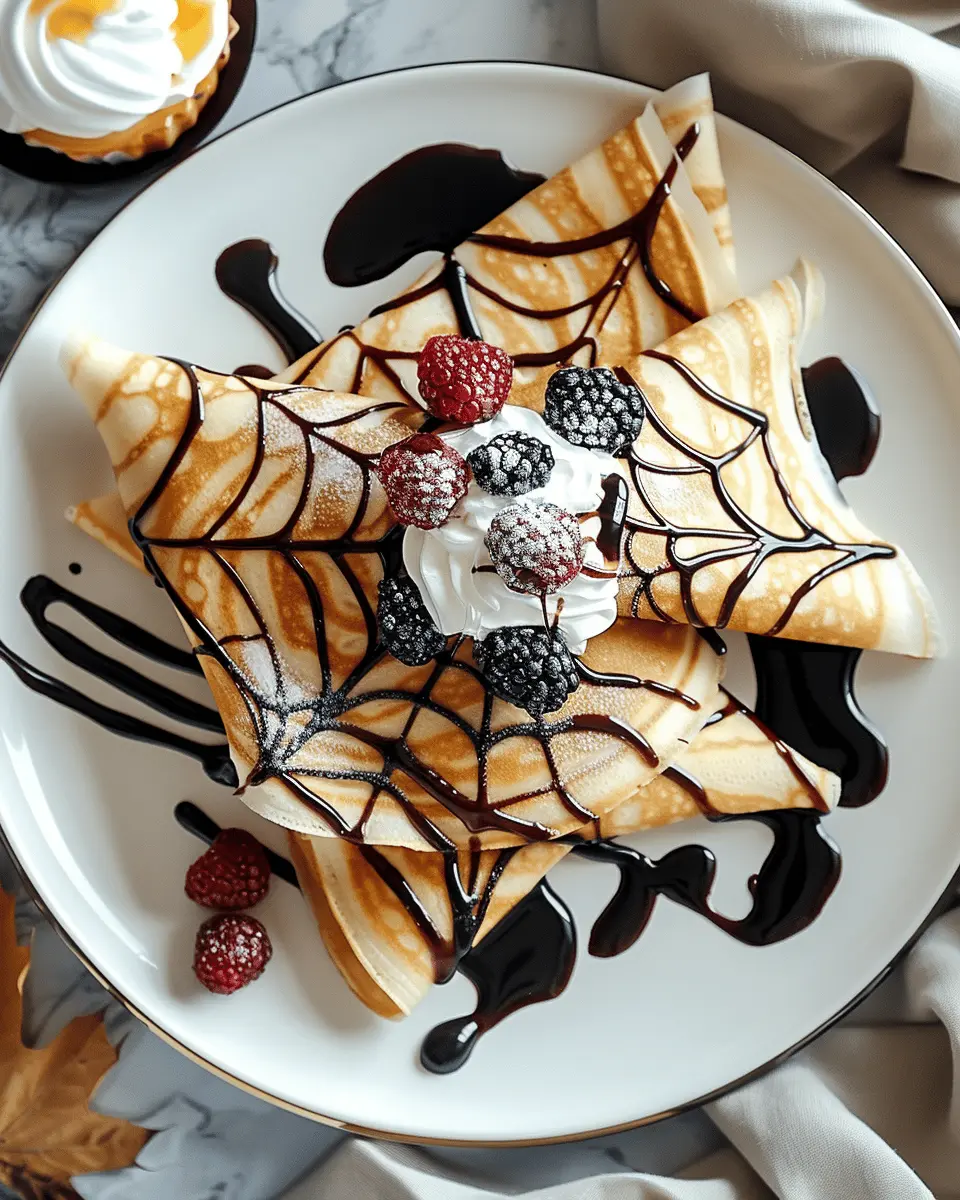 Spiderweb Crepes: Easy Recipe with Turkey Bacon and Chicken Ham