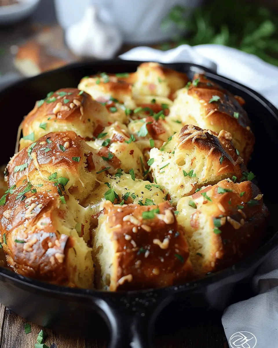 Pull-Apart Breakfast Bread with Turkey Bacon and Cheese Delight
