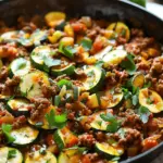 Quick Zucchini and Ground Beef Skillet