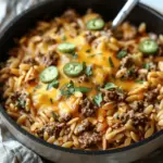 One-Pot Cheeseburger Orzo Skillet