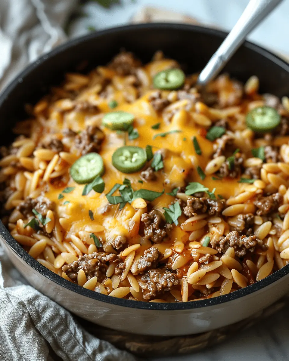 One-Pot Cheeseburger Orzo Skillet: Easy Comfort Food Delight
