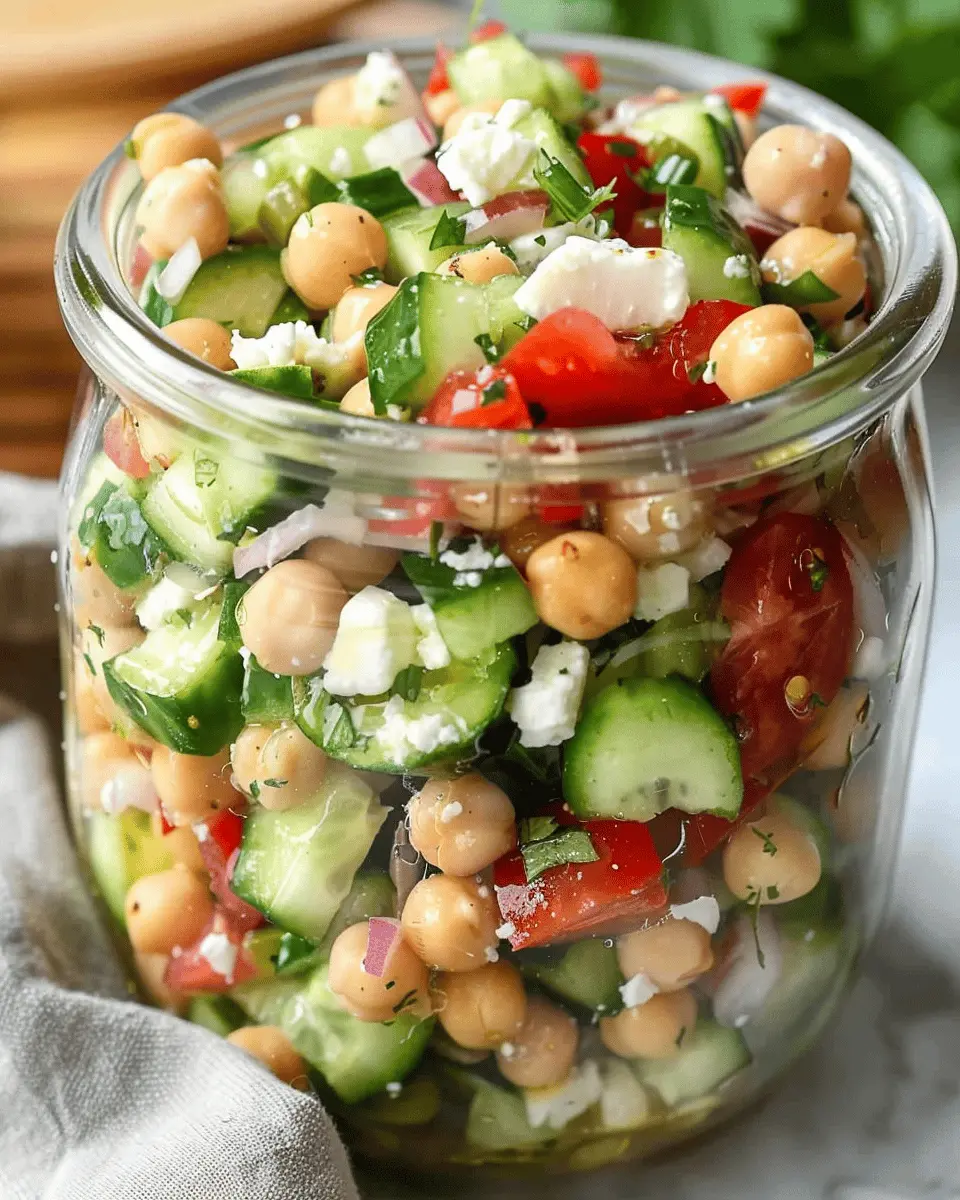 Easy Chickpea Cucumber Salad with Feta and Tomatoes for Fresh Flavor
