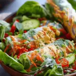 Spring Roll Salad with Spicy Ginger Dressing