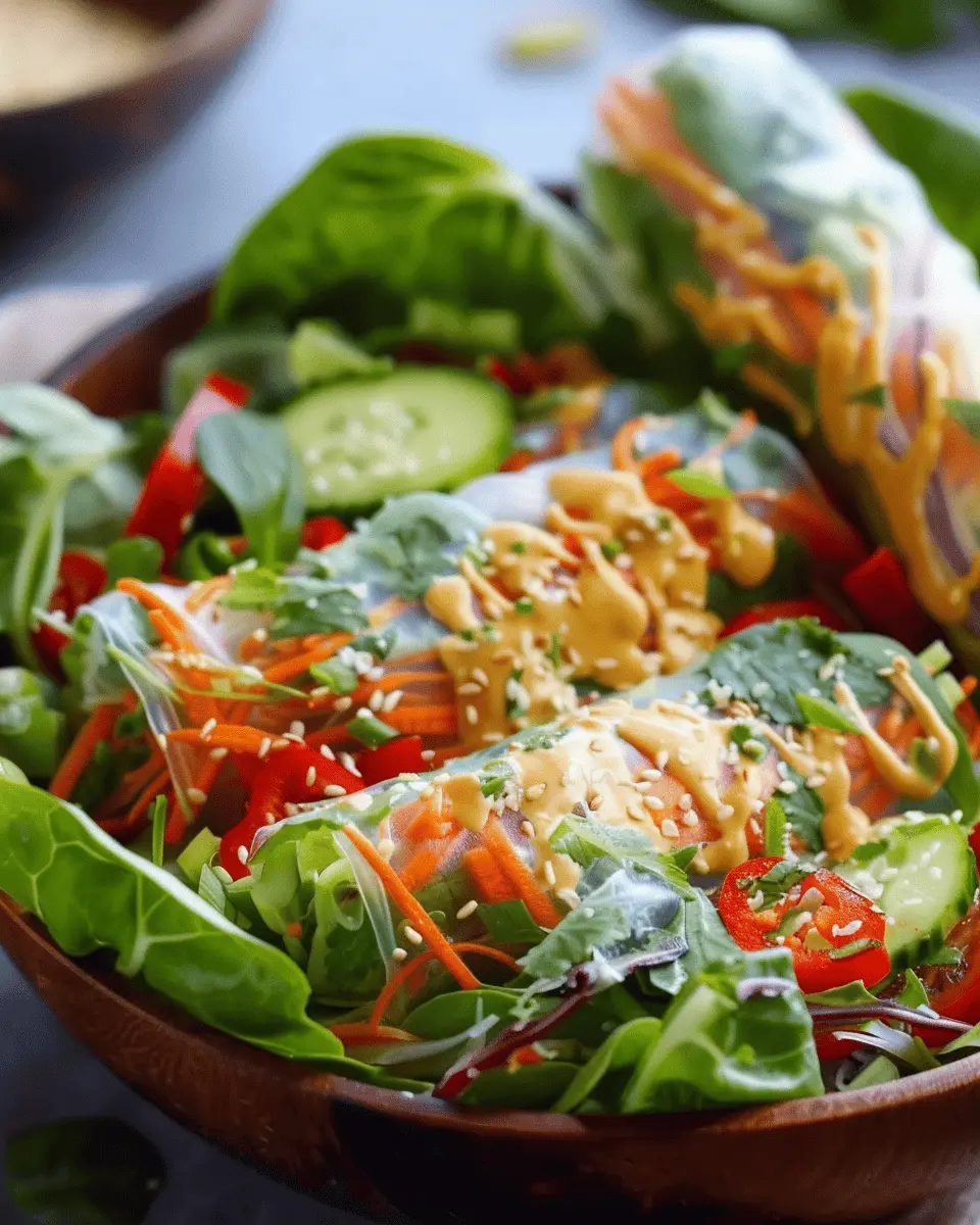 Spring Roll Salad with Spicy Ginger Dressing: A Refreshing Twist