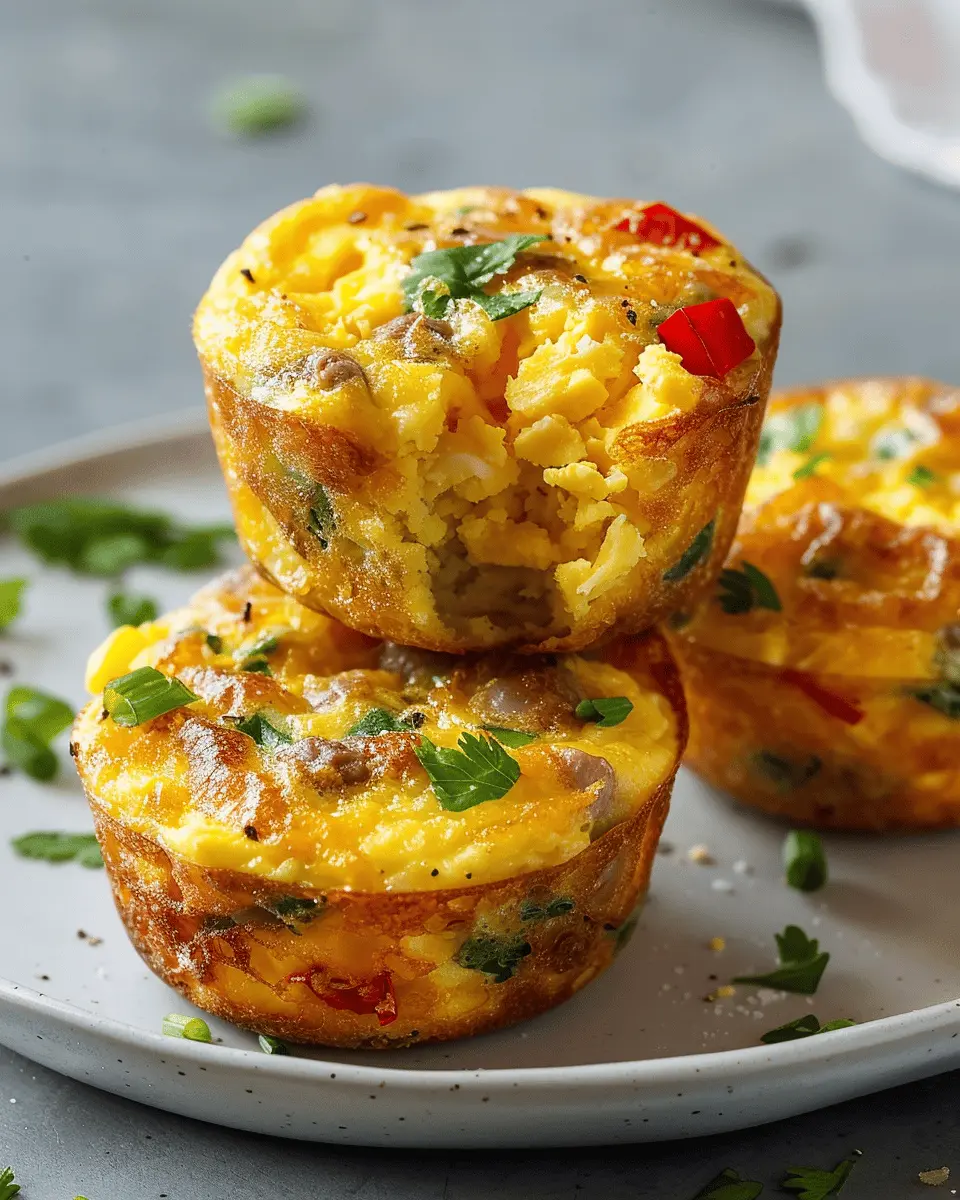 Scrambled Egg Muffins: Easy Turkey Bacon and Veggie Delight
