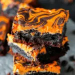 Halloween Swirl Cream Cheese Brownies