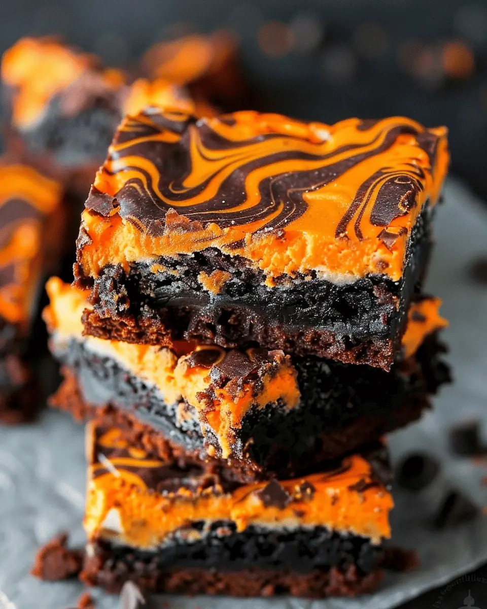 halloween swirl cream cheese brownies: the best indulgent treat