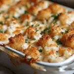 Chicken Alfredo Tater Tot Casserole