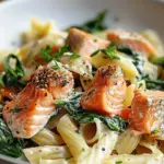 Quick Salmon & Spinach Pasta