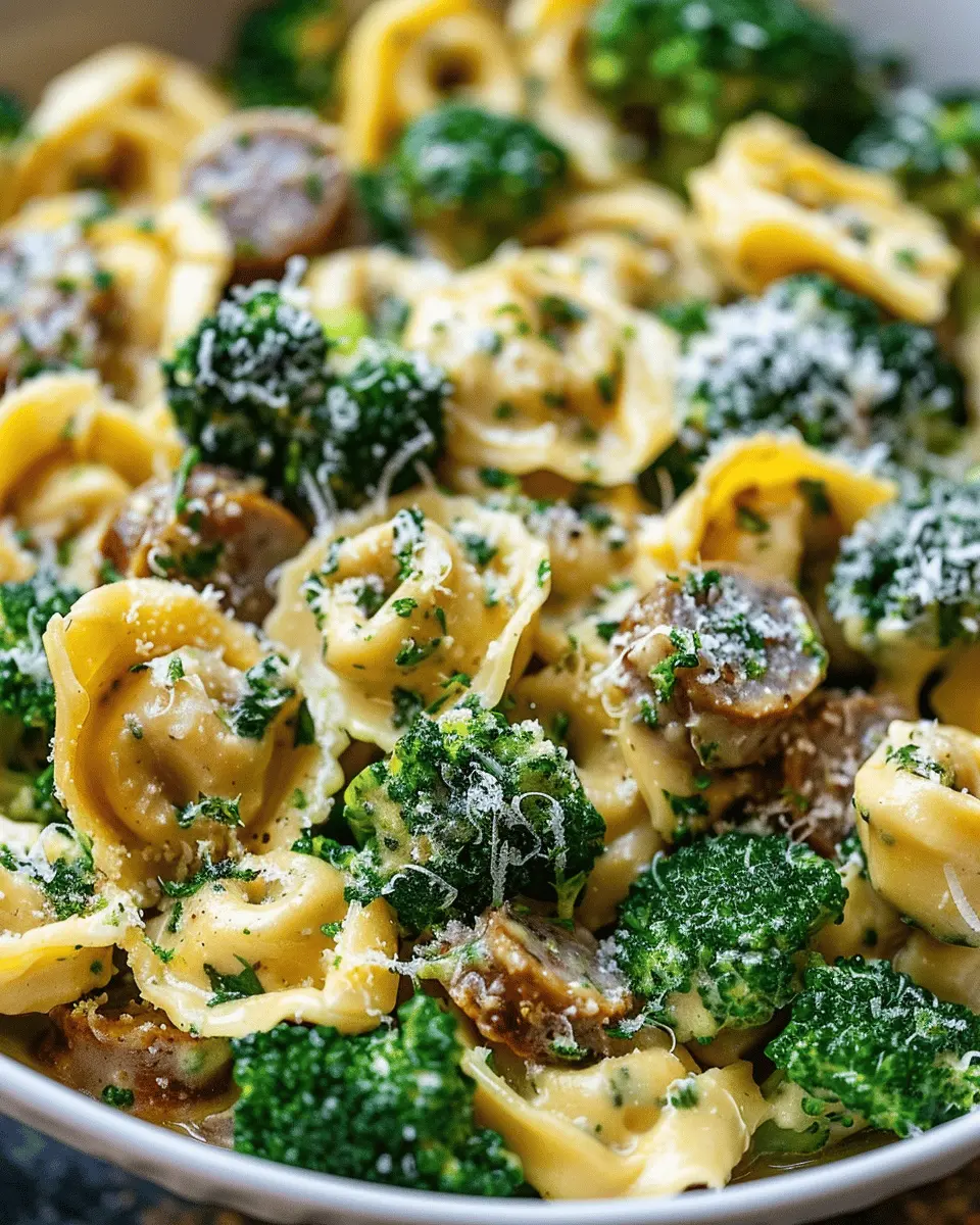 Creamy Garlic Parmesan Tortellini with Sausage and Broccoli Bliss