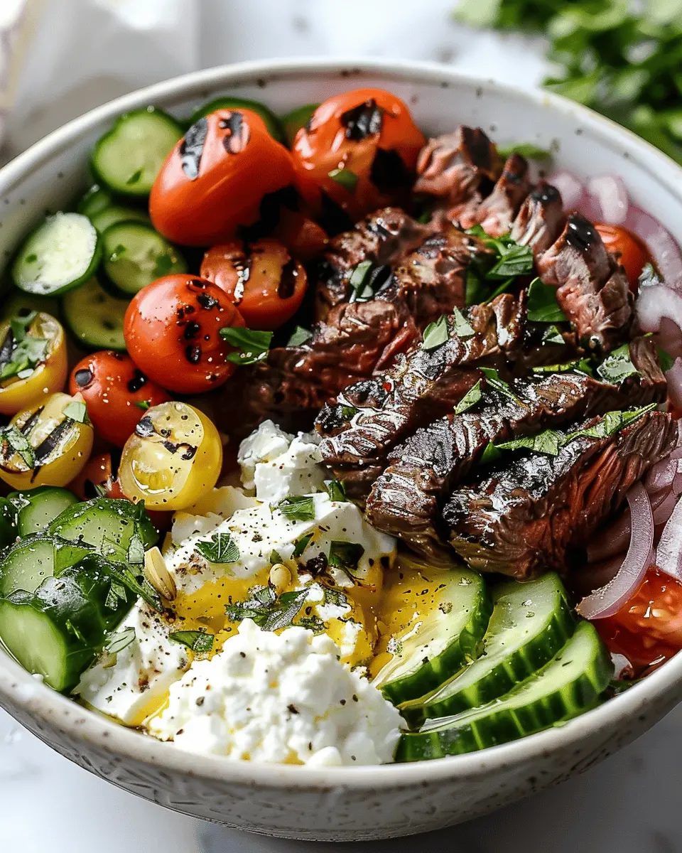 Quick Easy Mediterranean Steak Bowl: A Juicy Twist on Flavorful Eating