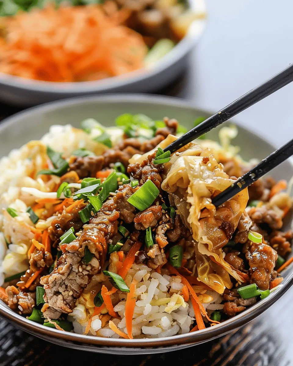 Egg Roll in a Bowl: Easy Healthy Twist with Turkey Bacon and Chicken Ham
