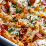 Cottage Cheese Pizza Pasta Bake