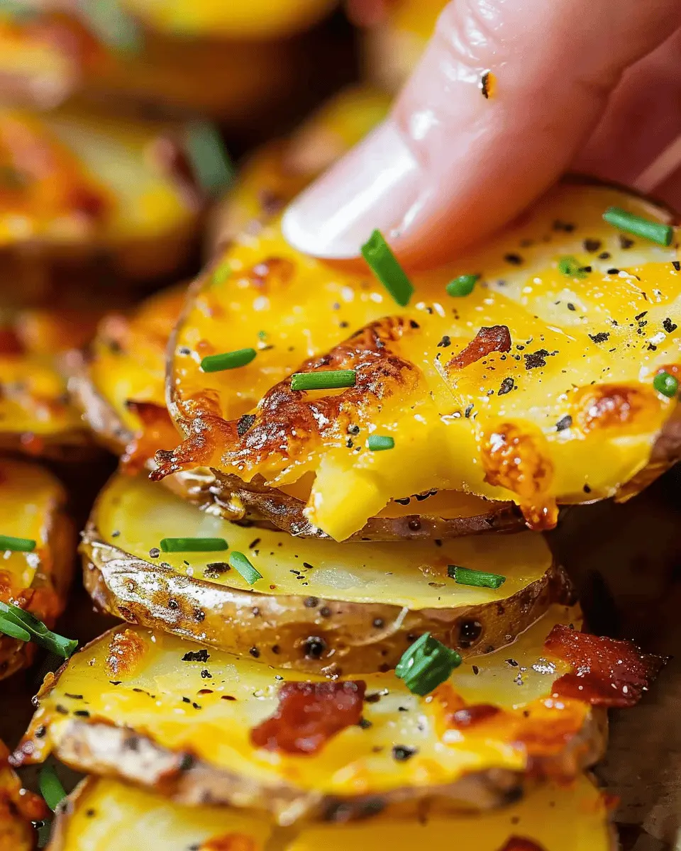 Baked Potato Slices: Easy Turkey Bacon & Cheese Delights