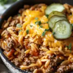 One-Pot Cheeseburger Orzo Skillet