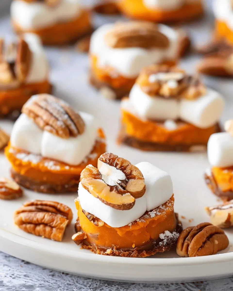 Sweet Potato Bites: Indulgent Treats with Marshmallow and Pecans