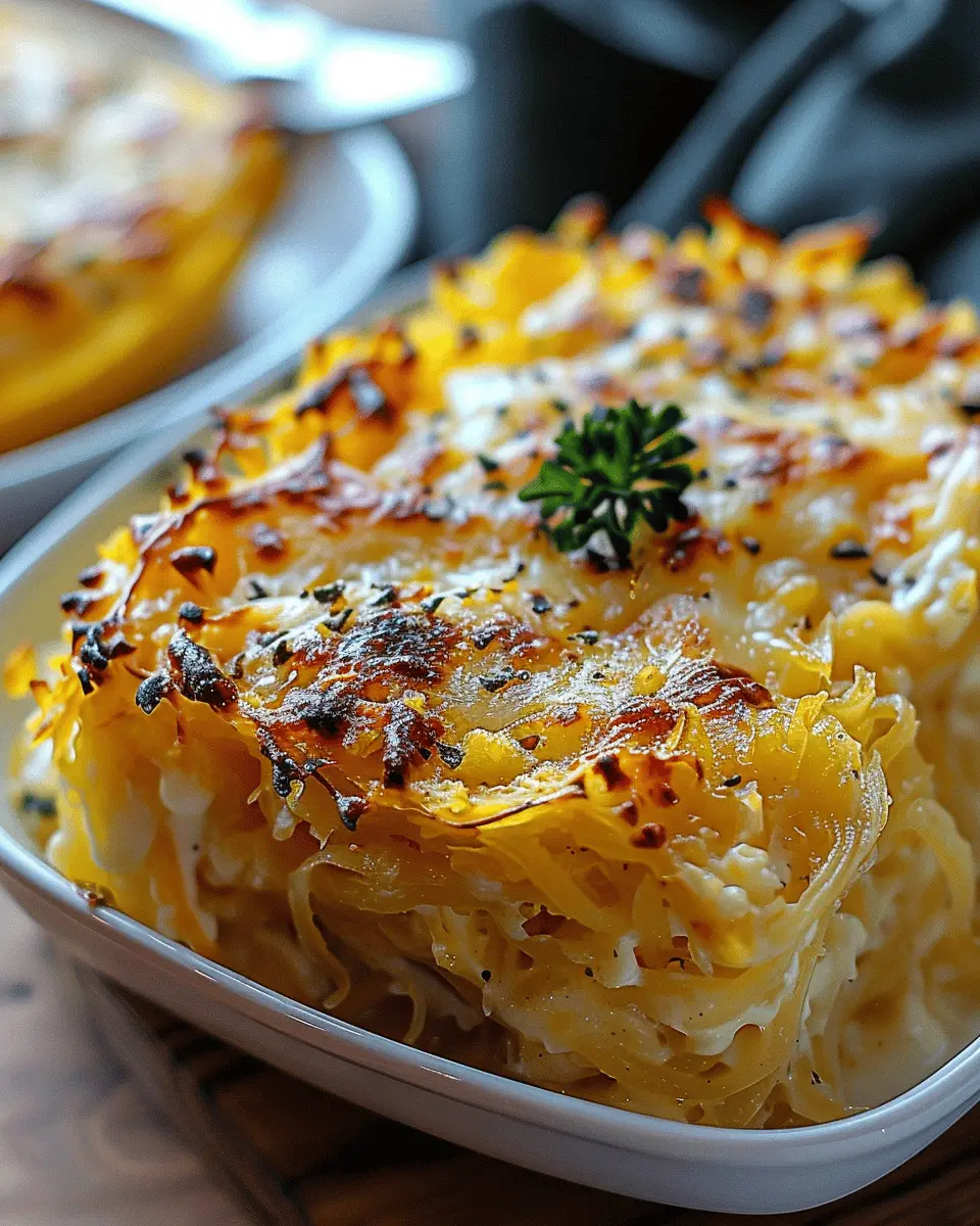 Spaghetti Squash Au Gratin: The Best Turkey Bacon & Cheese Delight