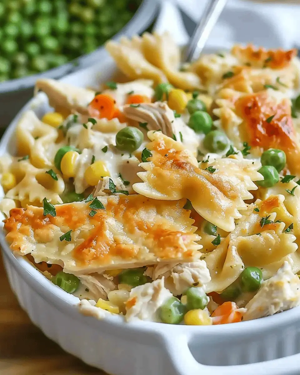Chicken Pot Pie Pasta Recipe: Easy Comfort Food with Turkey Bacon and Chicken Ham