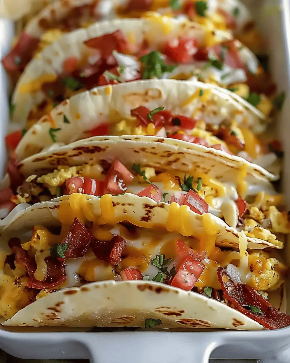 Tasty Baked Breakfast Tacos with Turkey Bacon and Chicken Ham