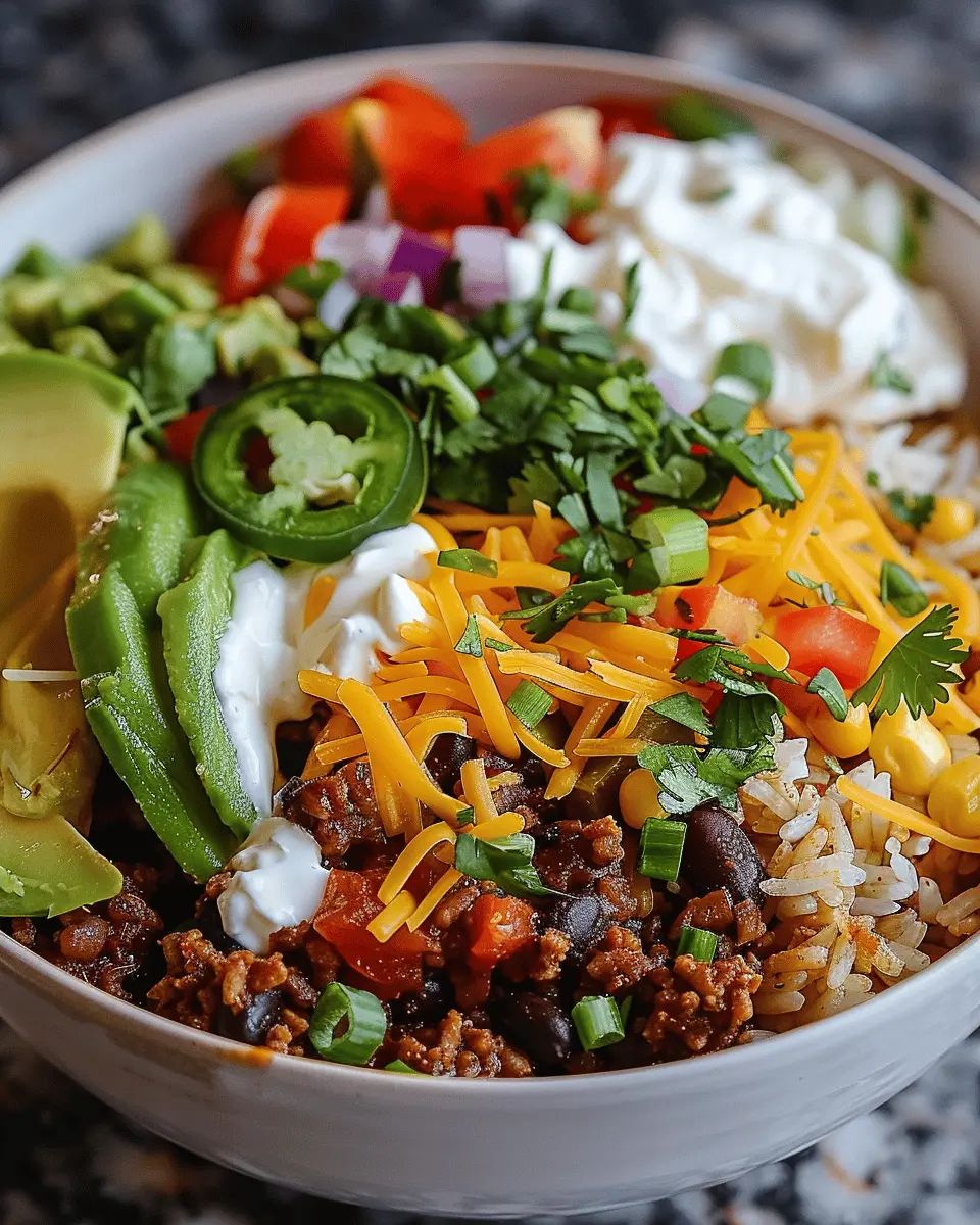 Taco Rice Bowl: Easy and Delicious with Turkey Bacon and Beef