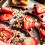 Healthy 4-ingredient Strawberry Banana Bark