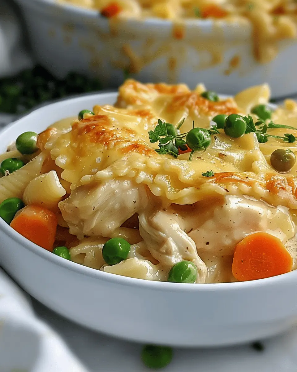 Quick Chicken Pot Pie Pasta: Easy Comfort Food with Turkey Bacon