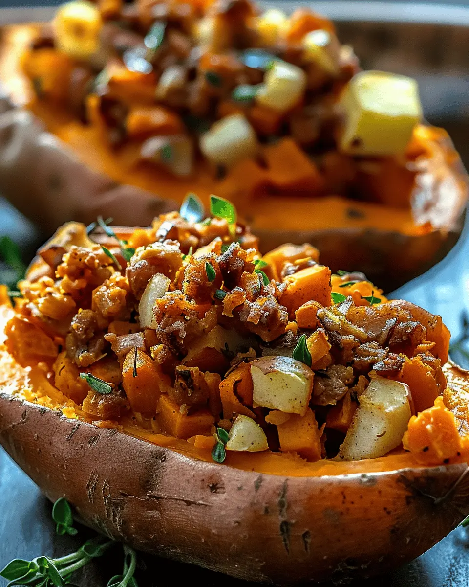 Cozy Apple Spiced Stuffed Sweet Potatoes: A Delightful Fall Meal