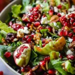 Pomegranate Christmas Salad with Honey Mustard Dressing