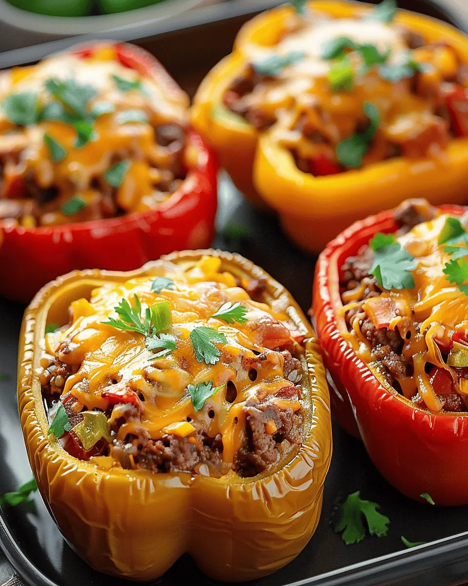 Classic Stuffed Peppers with Turkey Bacon and Chicken Ham Delight