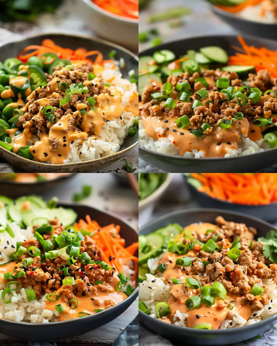 Ground Turkey Rice Bowls with Bang Bang Sauce: A Healthy Delight