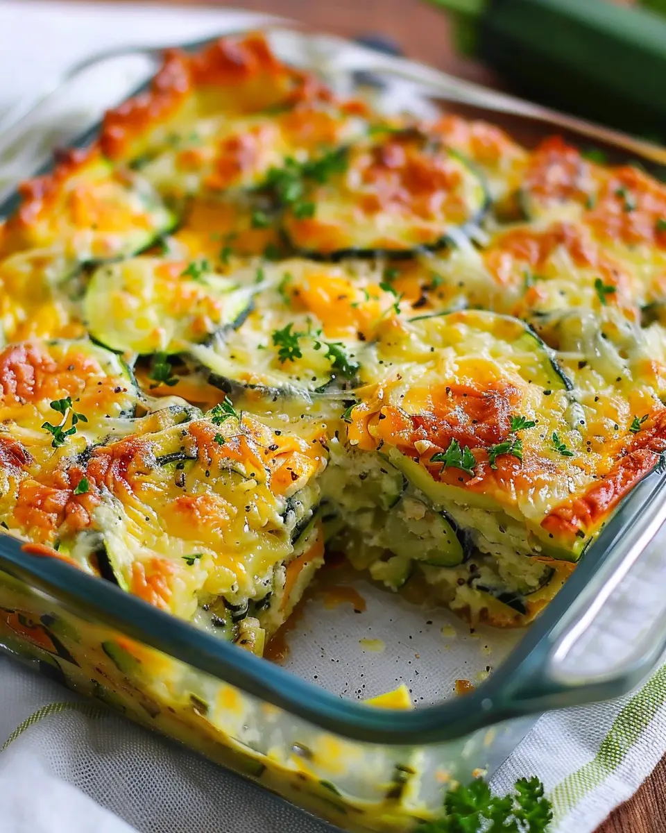 Savory Garden Zucchini Casserole with Turkey Bacon Delight