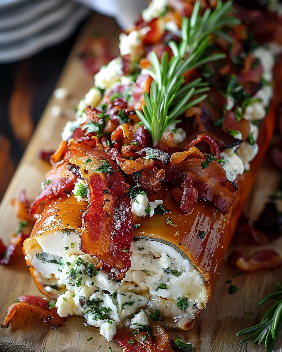 Million Dollar Turkey Bacon Goat Cheese Appetizer Log Delight