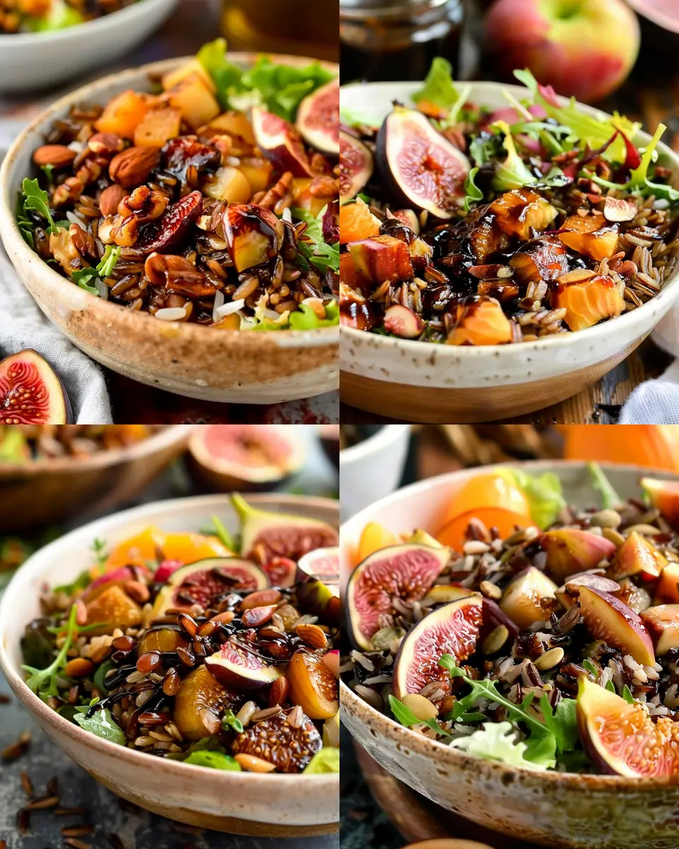 Wild Rice Harvest Bowls: Delicious Turkey Bacon & Fig Vinaigrette