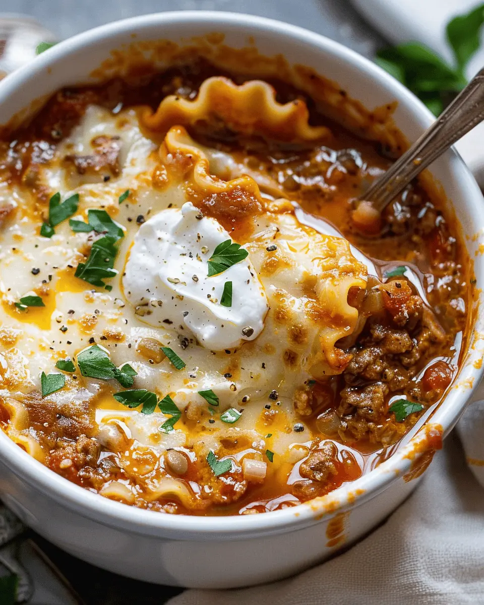 Lasagna Soup: Easy Comfort Food with Turkey Bacon and Chicken Ham