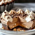 No-Bake Cream Cheese Peanut Butter Pie with Chocolate Whipped Cream