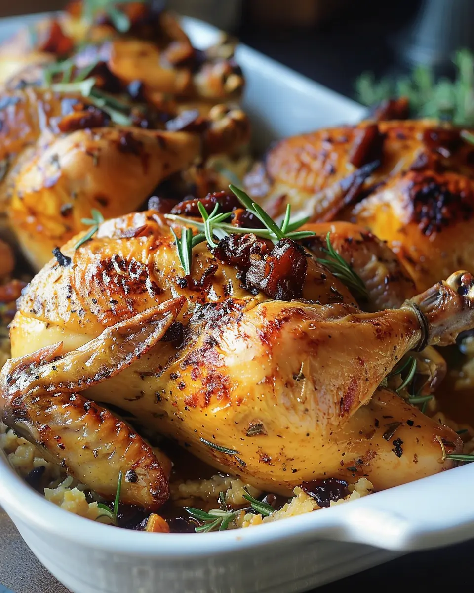Stuffed Cornish Game Hens: Juicy Turkey Bacon &amp; Herb Delight