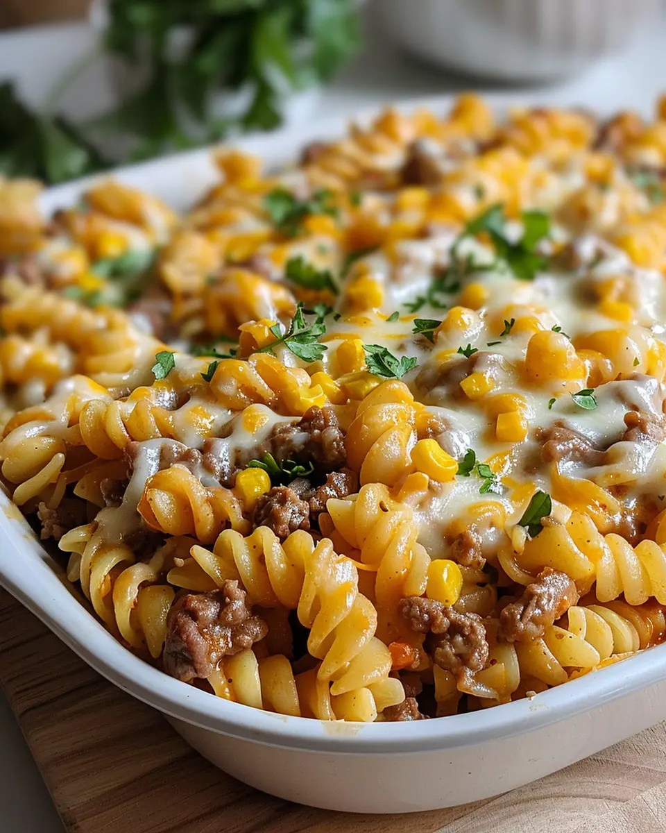 Loaded Cheddar Ranch Beef and Sweet Corn Rotini Bake: The Ultimate Comfort Dish