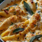 Pumpkin & Gouda Stuffed Shells With Brown Butter & Sage Alfredo Sauce