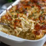 French Onion Chicken Orzo Casserole