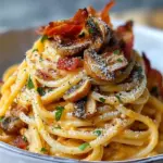 Pumpkin & Mushroom Spaghetti with Crispy Bacon