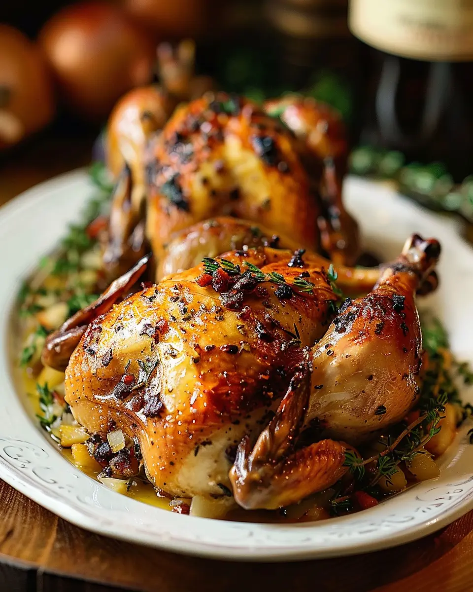 Stuffed Cornish Game Hens: Juicy Turkey Bacon and Chicken Ham Delight