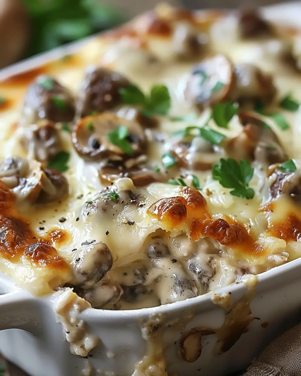 Mushroom and Swiss Burger Casserole: Indulgent Comfort Food Delight