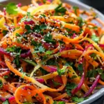 Shaved Rainbow Carrot Sesame Salad