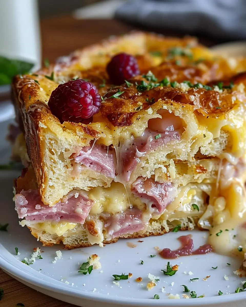 Monte Cristo Breakfast Casserole: Indulgent Turkey Bacon &amp; Chicken Ham Twist