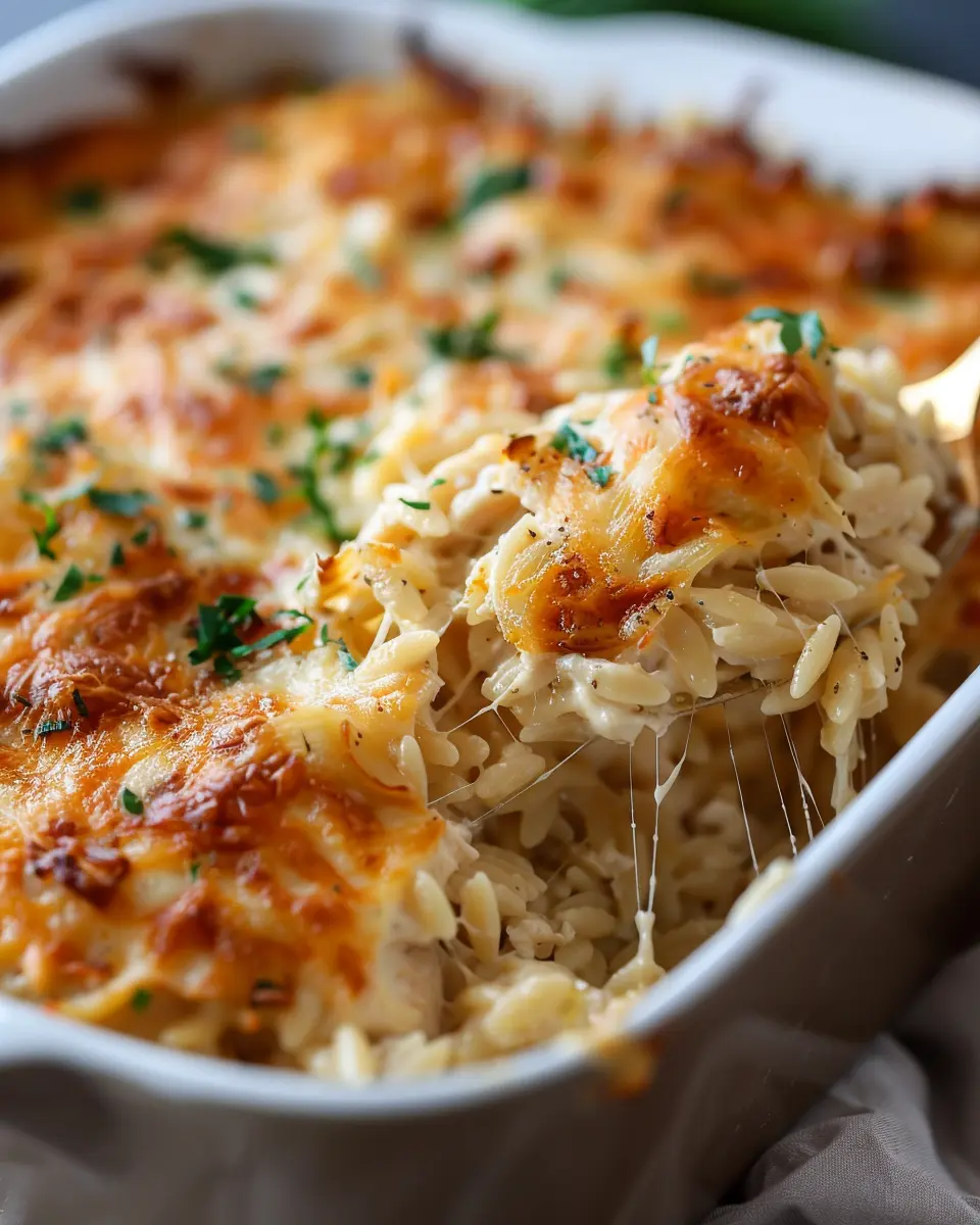 French Onion Chicken Orzo Casserole: Easy Comfort Food Delight