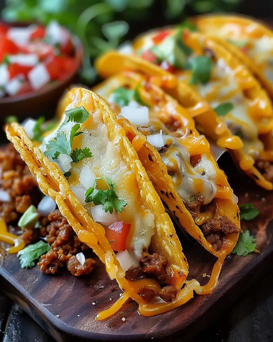 Easy Loaded Cheesy Pocket Tacos with Turkey Bacon and Chicken Ham
